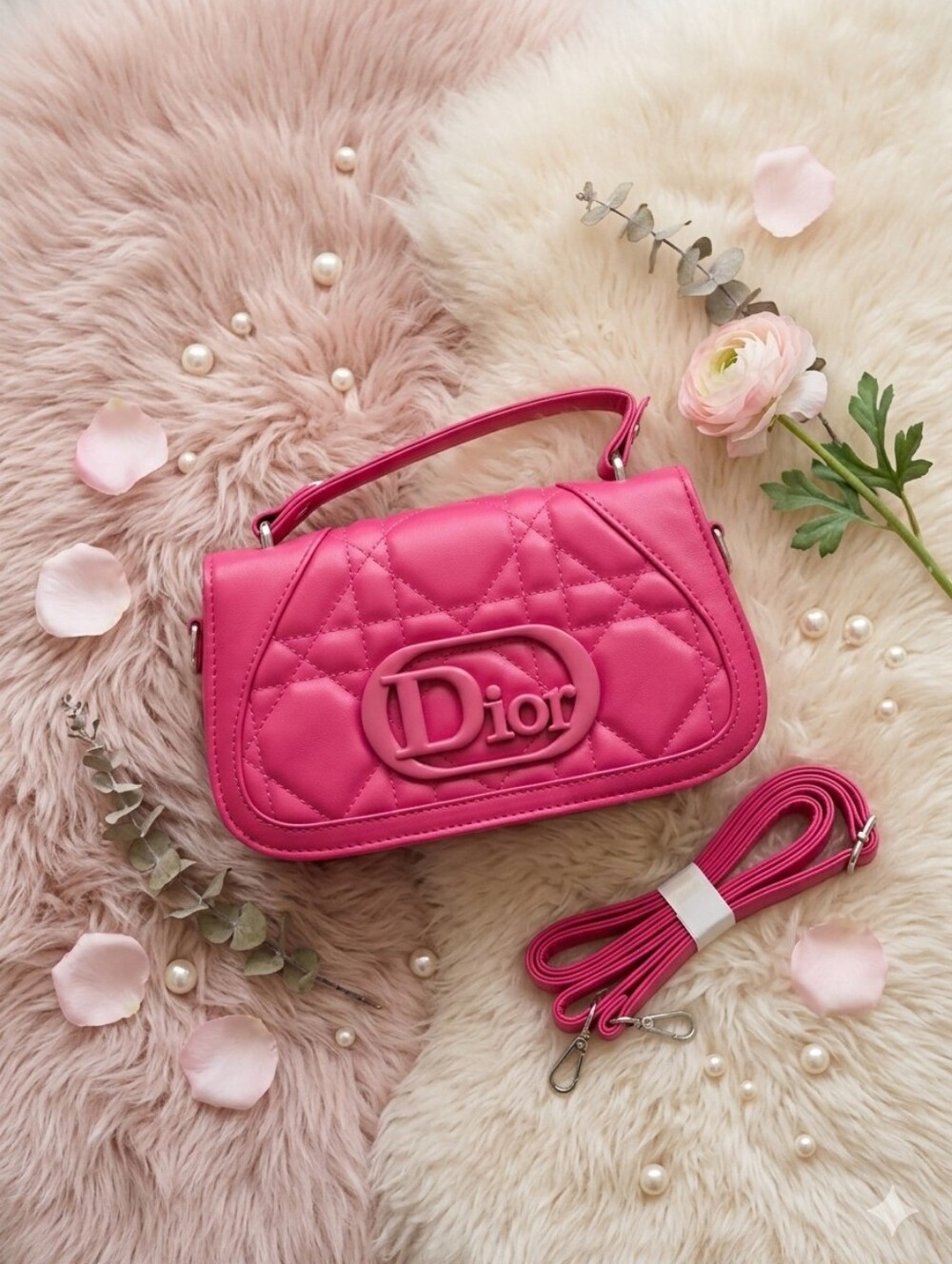 :FIRM: Hot Pink Quilted Crossbody Bag